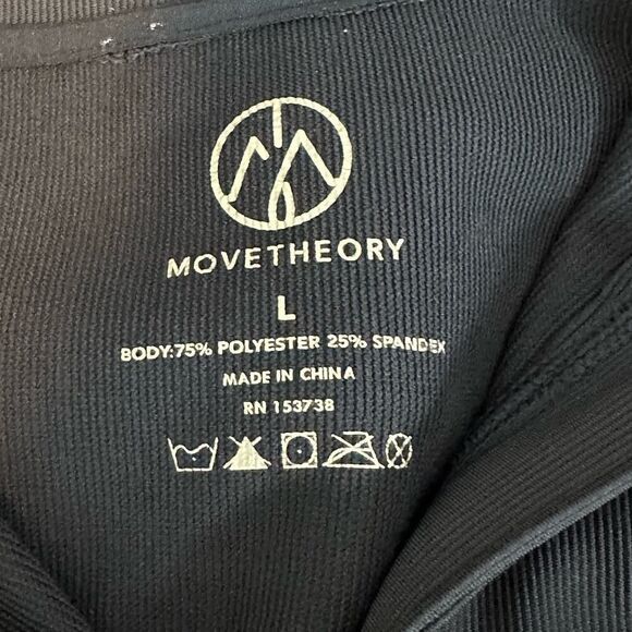 Move Theory Ribbed Crop Pullover 1/4 Zip Activewear Top Navy Blue Womens Large - Picture 4 of 9